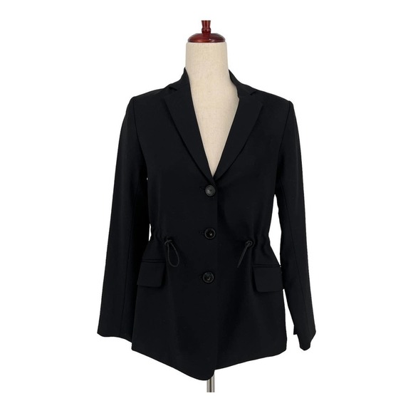 ARGENT Women's Black Cinched Waist 3-Button Wool Blazer-SIZE 4 - MSRP $398 - Picture 2 of 13